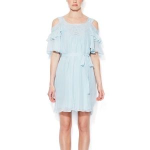 Rare 100% Silk off shoulder Dress with belt